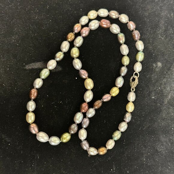 Honora Multi Color Pearl Necklace with 925 Sterling Clasp - Picture 2 of 4